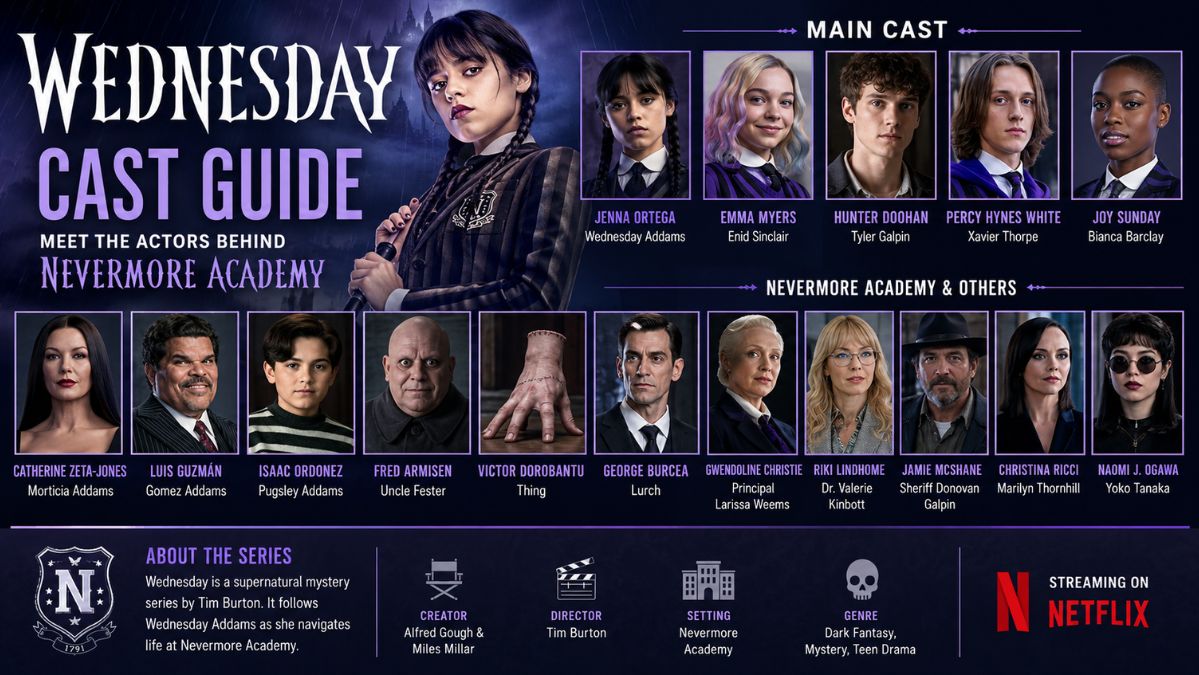 Wednesday Cast (Netflix) – Full Detailed Guide to Actors & Characters